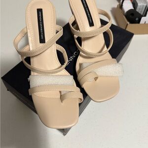 French Connection Women's Beige Strappy Heels